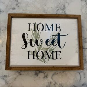 Home Sweet Home Wood Wall Sign - White, Black & Green